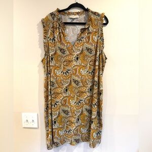 🔥Michael Kors Paisley Sleeveless Dress- Mustard and Black🔥